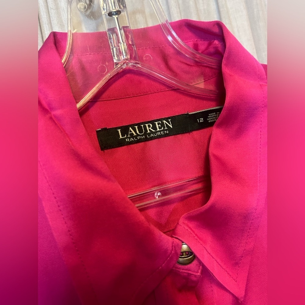 Ralph Lauren Pink Women's Shirt Dress with Belt Sz 12